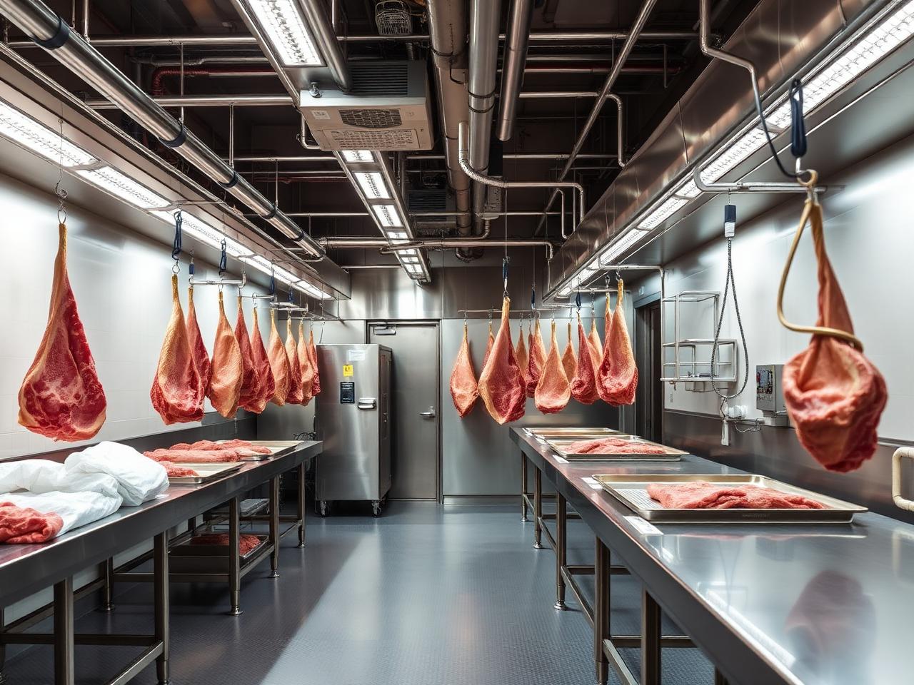 Modern halal meat processing facility